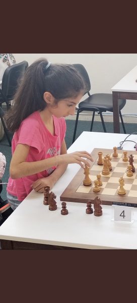 Skye Attieh, the young talented chess player in action